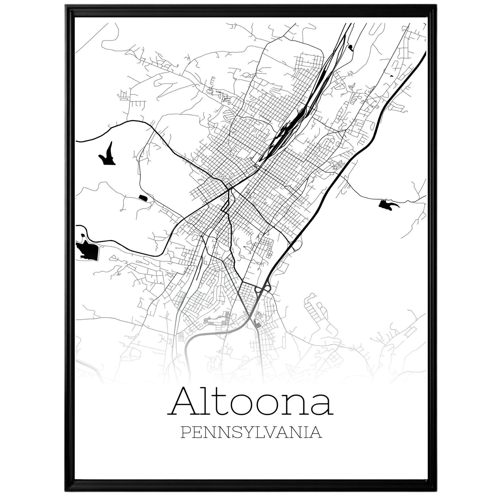 Altoona Pennsylvania City Map Poster - GroovyGrove