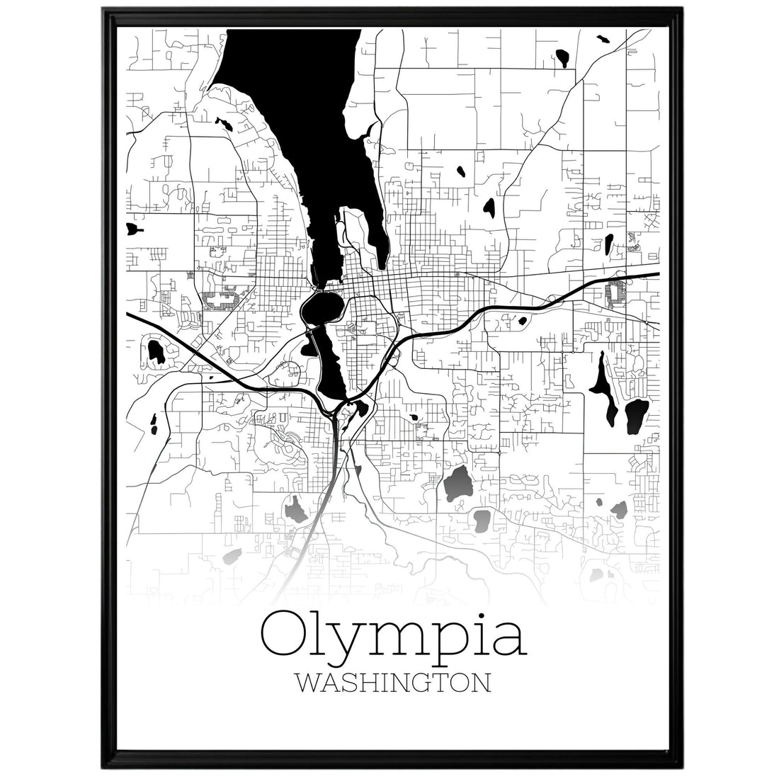 Olympia Washington City Map Poster - GroovyGrove