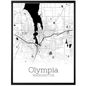 Olympia Washington City Map Poster - GroovyGrove