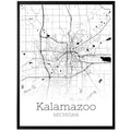 Kalamazoo Michigan City Map Poster - GroovyGrove