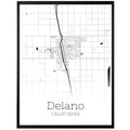 Delano California City Map Poster - GroovyGrove