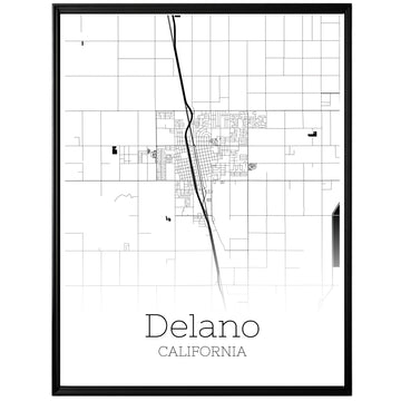 Delano California City Map Poster - GroovyGrove