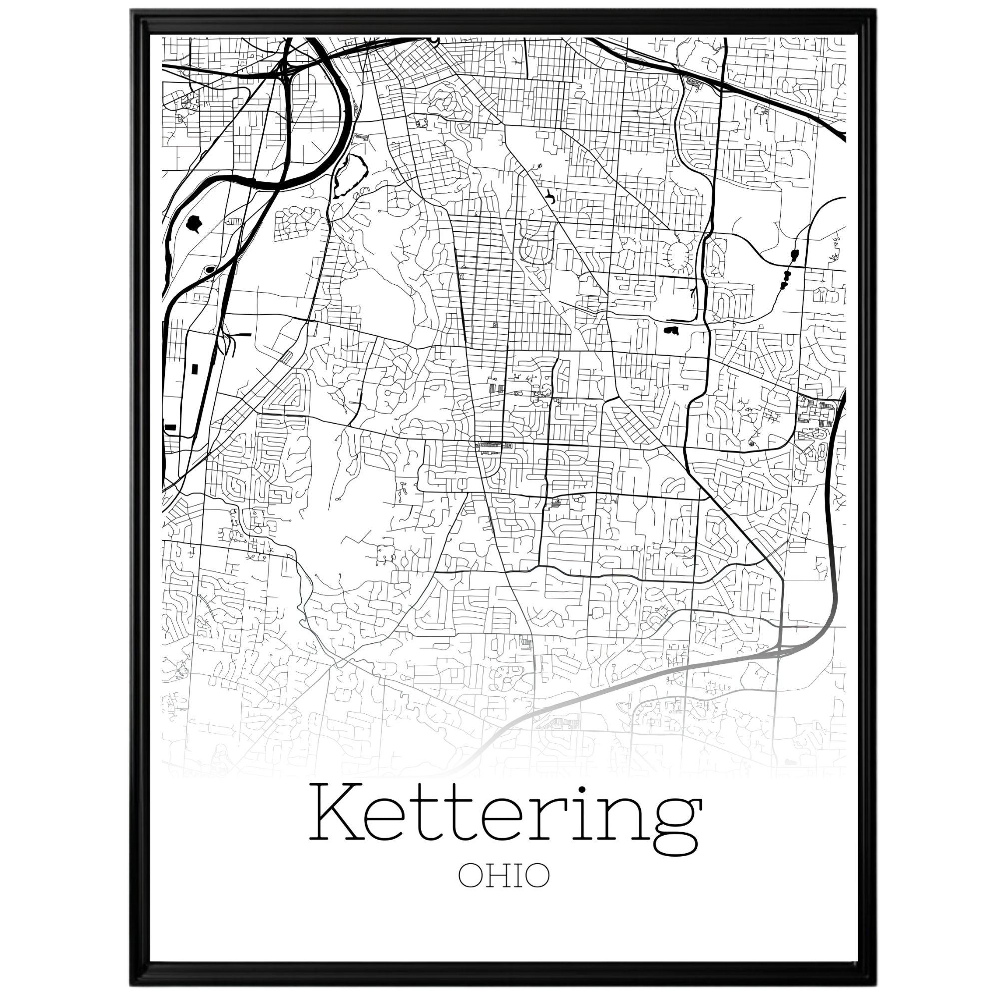 Kettering Ohio City Map Poster - GroovyGrove