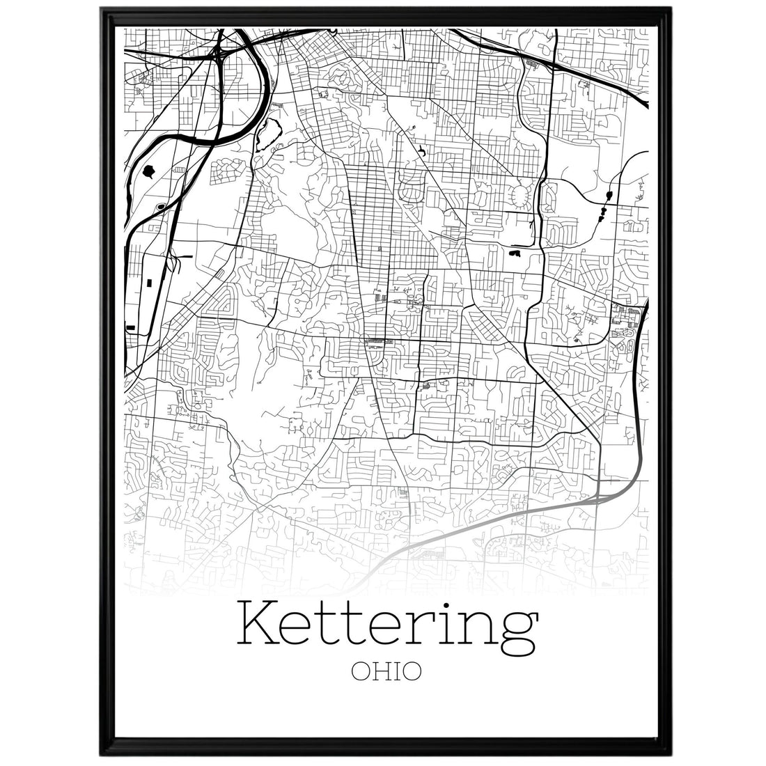 Kettering Ohio City Map Poster - GroovyGrove