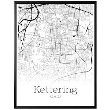 Kettering Ohio City Map Poster - GroovyGrove