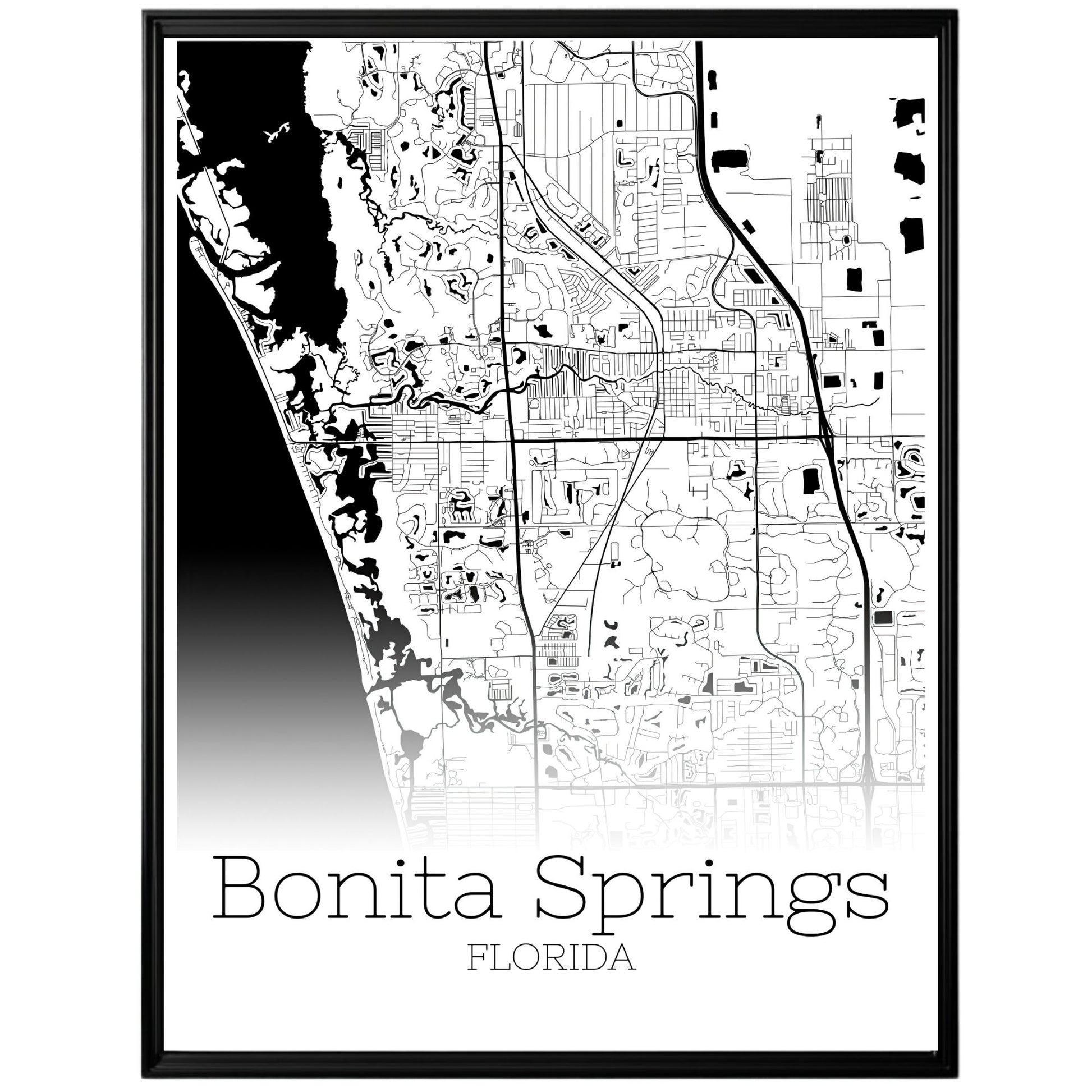 Bonita Springs Florida City Map Poster - GroovyGrove