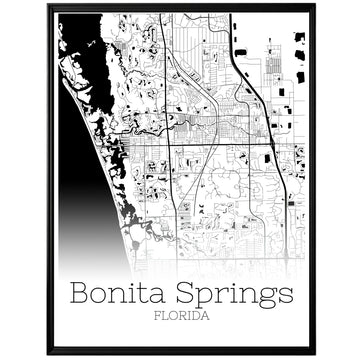 Bonita Springs Florida City Map Poster - GroovyGrove