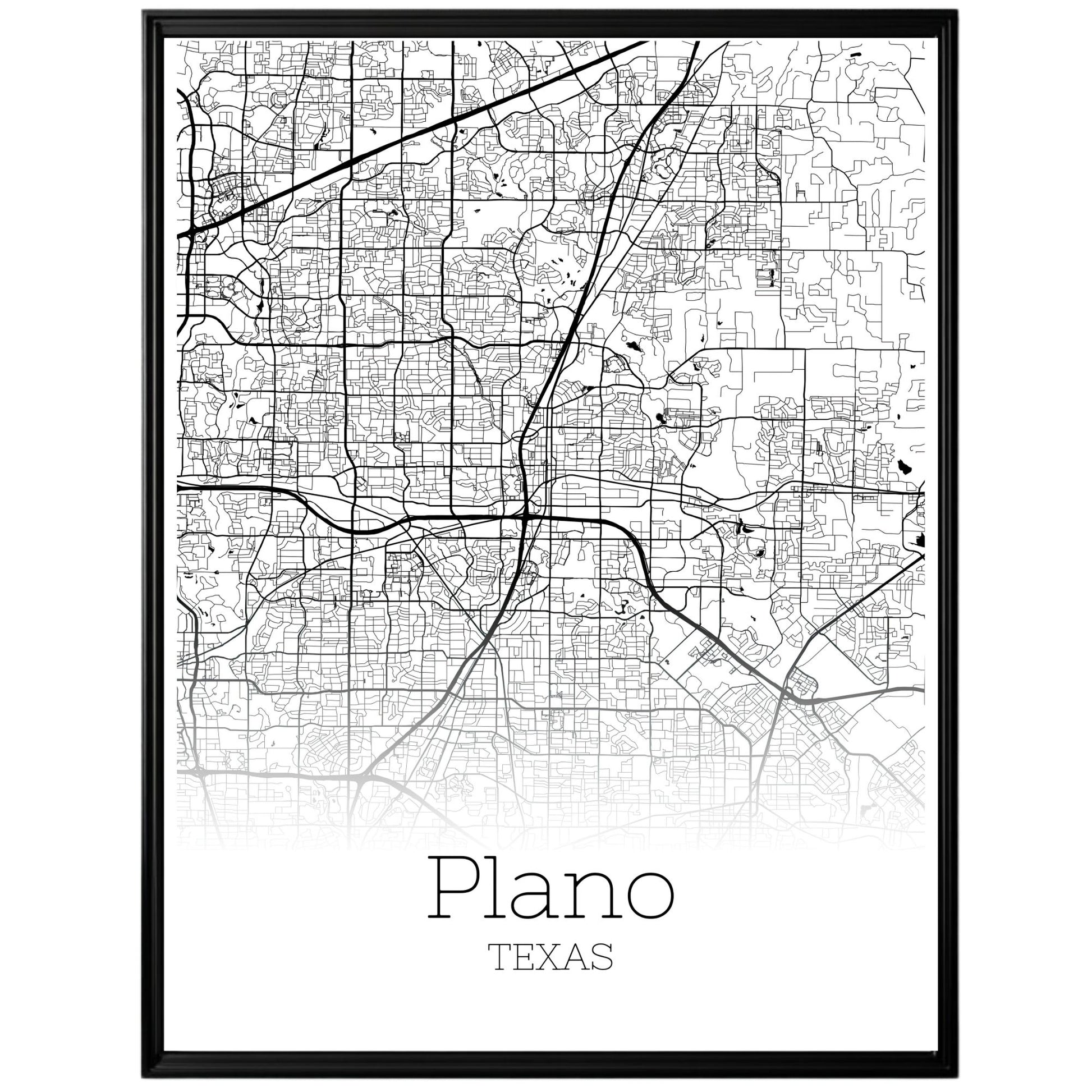 Plano Texas City Map Poster - GroovyGrove