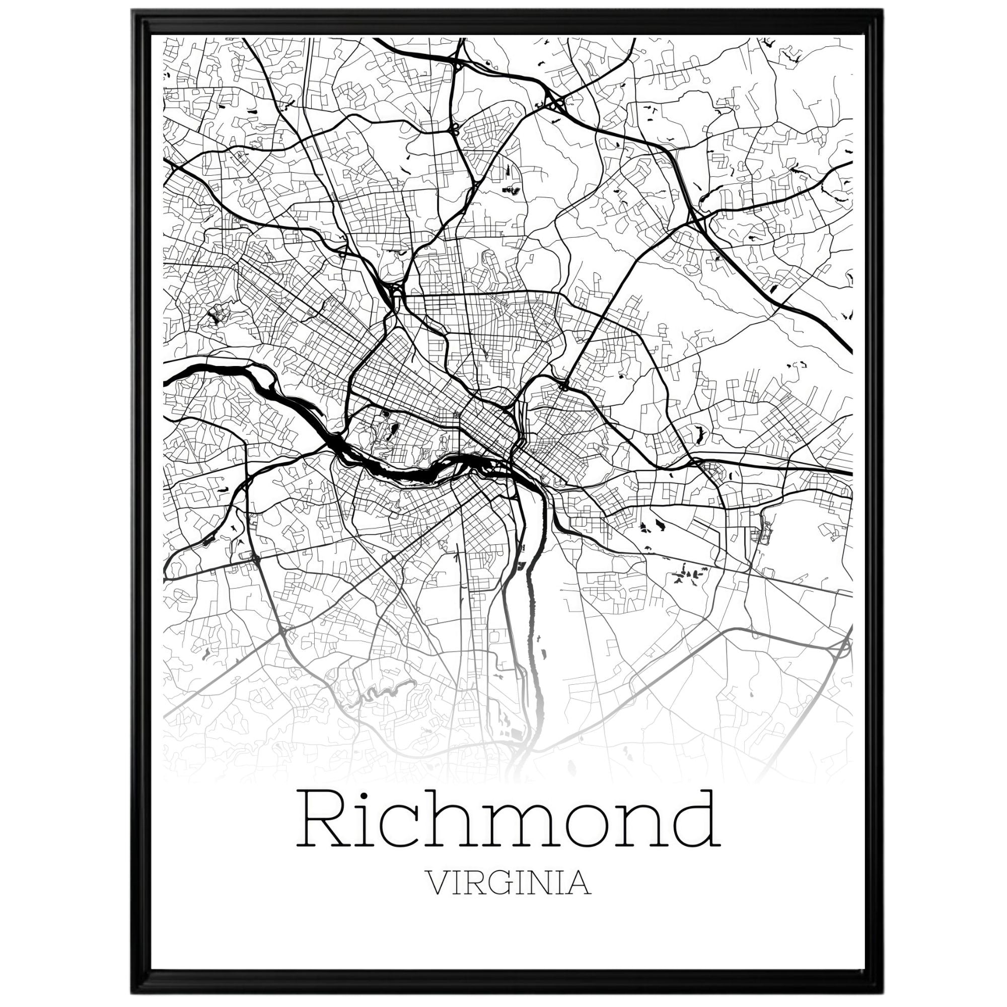 Richmond Virginia City Map Poster - GroovyGrove