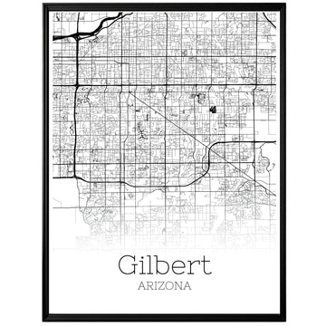 Gilbert Arizona City Map Poster - GroovyGrove