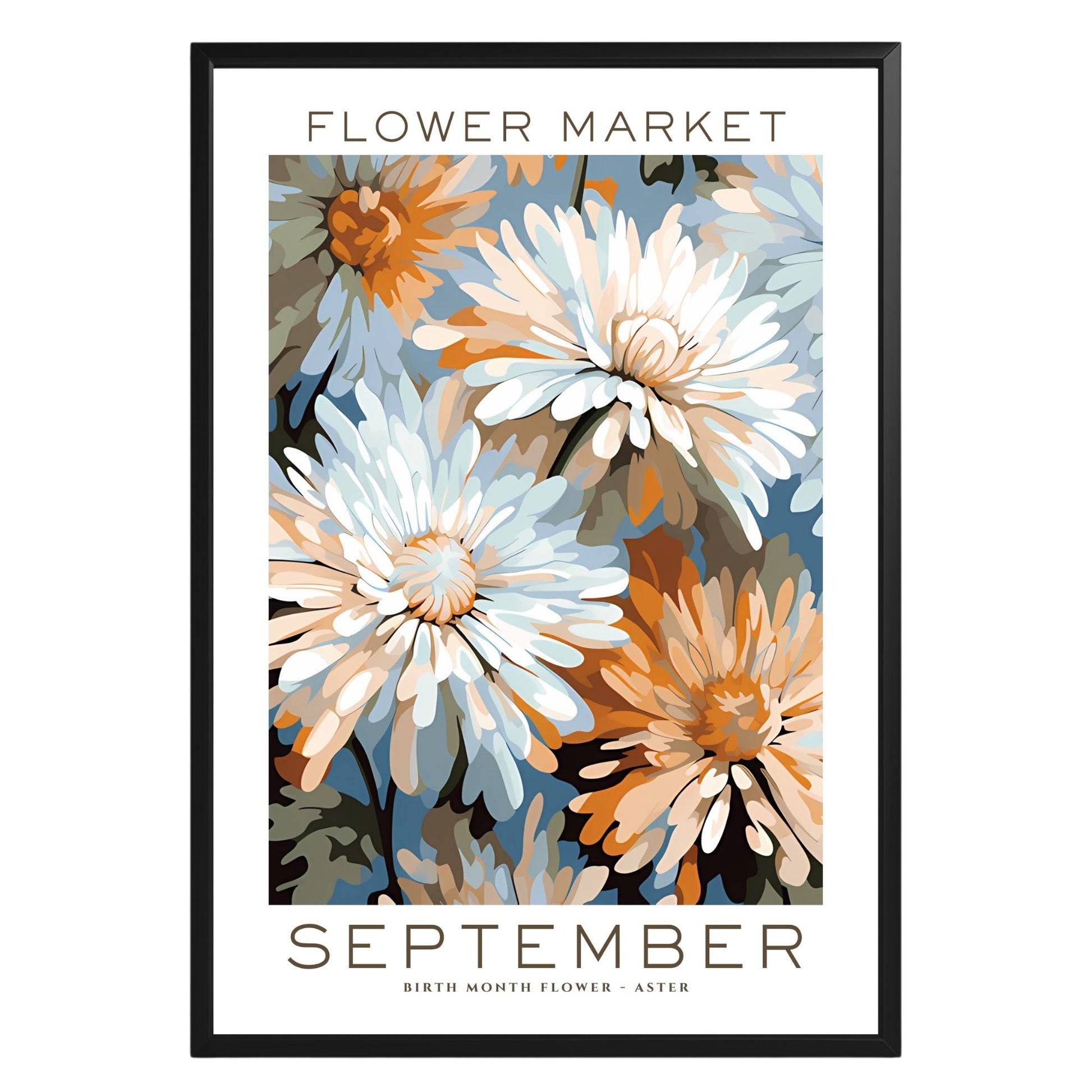 September Birthday Flower Market Poster - GroovyGrove