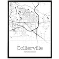 Collierville Tennessee City Map Poster - GroovyGrove