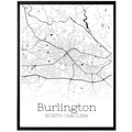 Burlington North Carolina City Map Poster - GroovyGrove