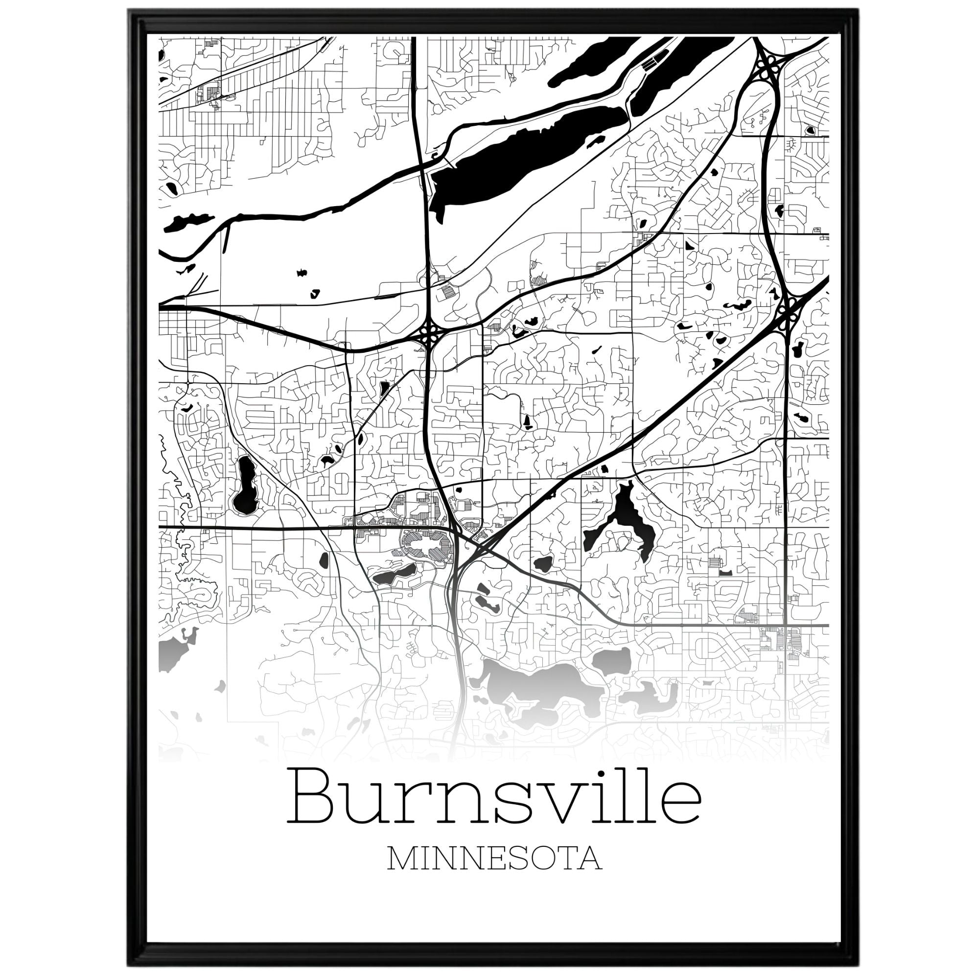 Burnsville Minnesota City Map Poster - GroovyGrove