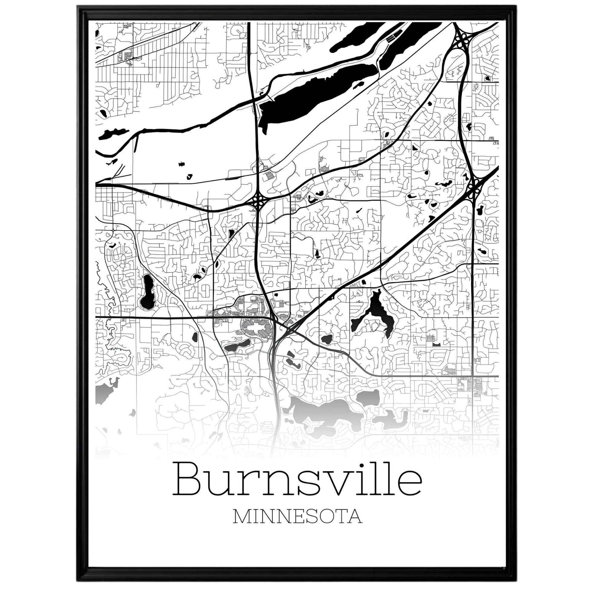 Burnsville Minnesota City Map Poster - GroovyGrove