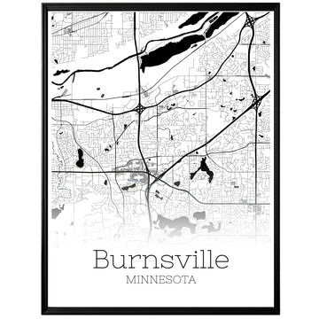 Burnsville Minnesota City Map Poster - GroovyGrove