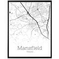 Mansfield Texas City Map Poster - GroovyGrove