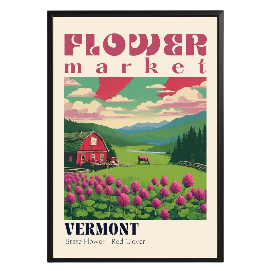 Vermont Flower Market Vintage Poster - GroovyGrove