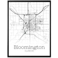 Bloomington Illinois City Map Poster - GroovyGrove