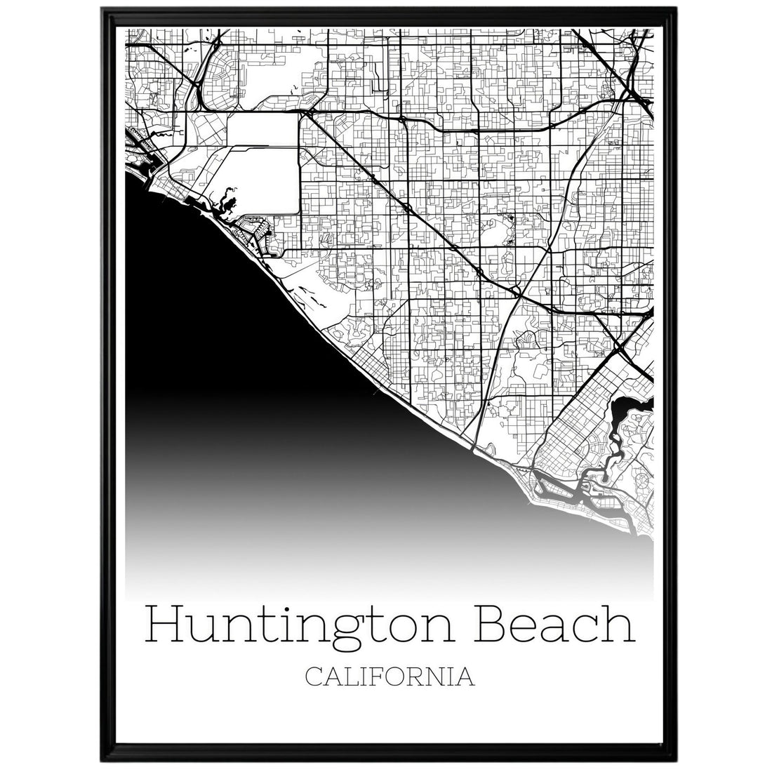 Huntington Beach California City Map Poster - GroovyGrove