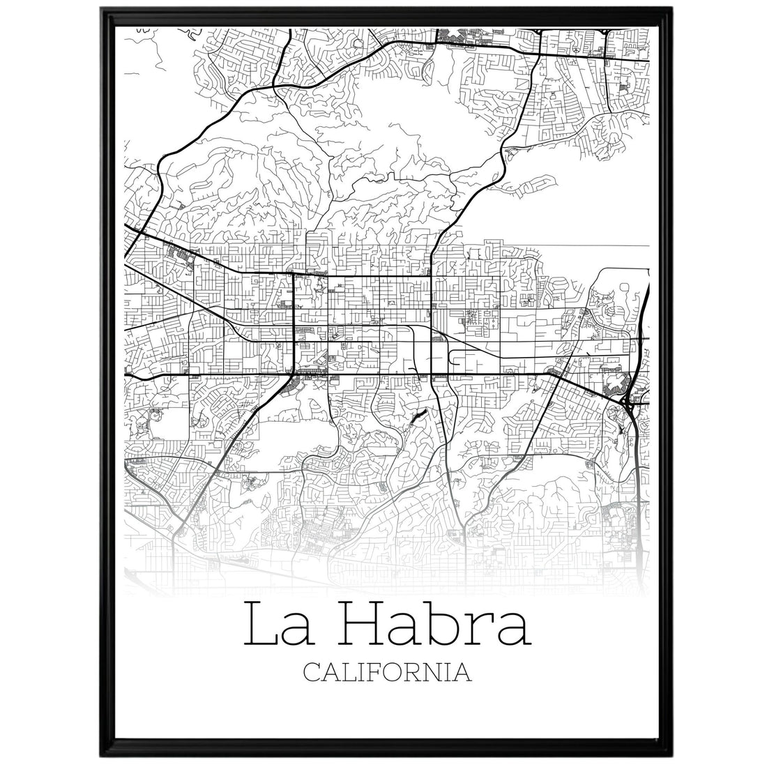 La Habra California City Map Poster - GroovyGrove