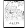 La Habra California City Map Poster - GroovyGrove