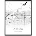 Azusa California City Map Poster - GroovyGrove