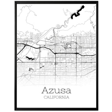 Azusa California City Map Poster - GroovyGrove