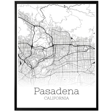 Pasadena California City Map Poster - GroovyGrove