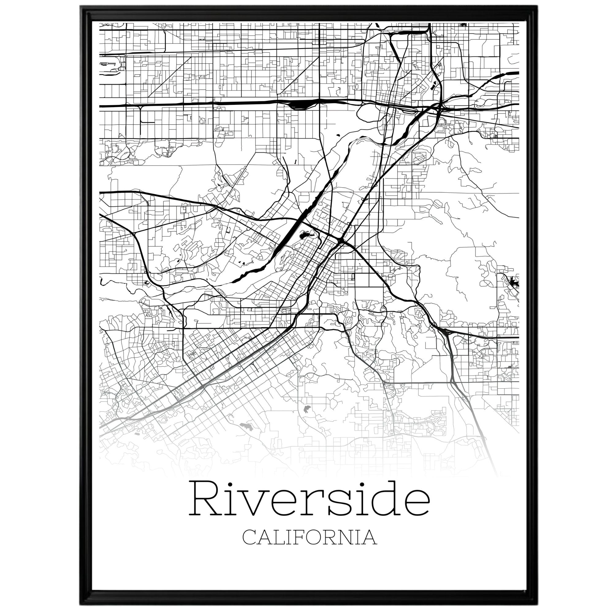 Riverside California City Map Poster - GroovyGrove