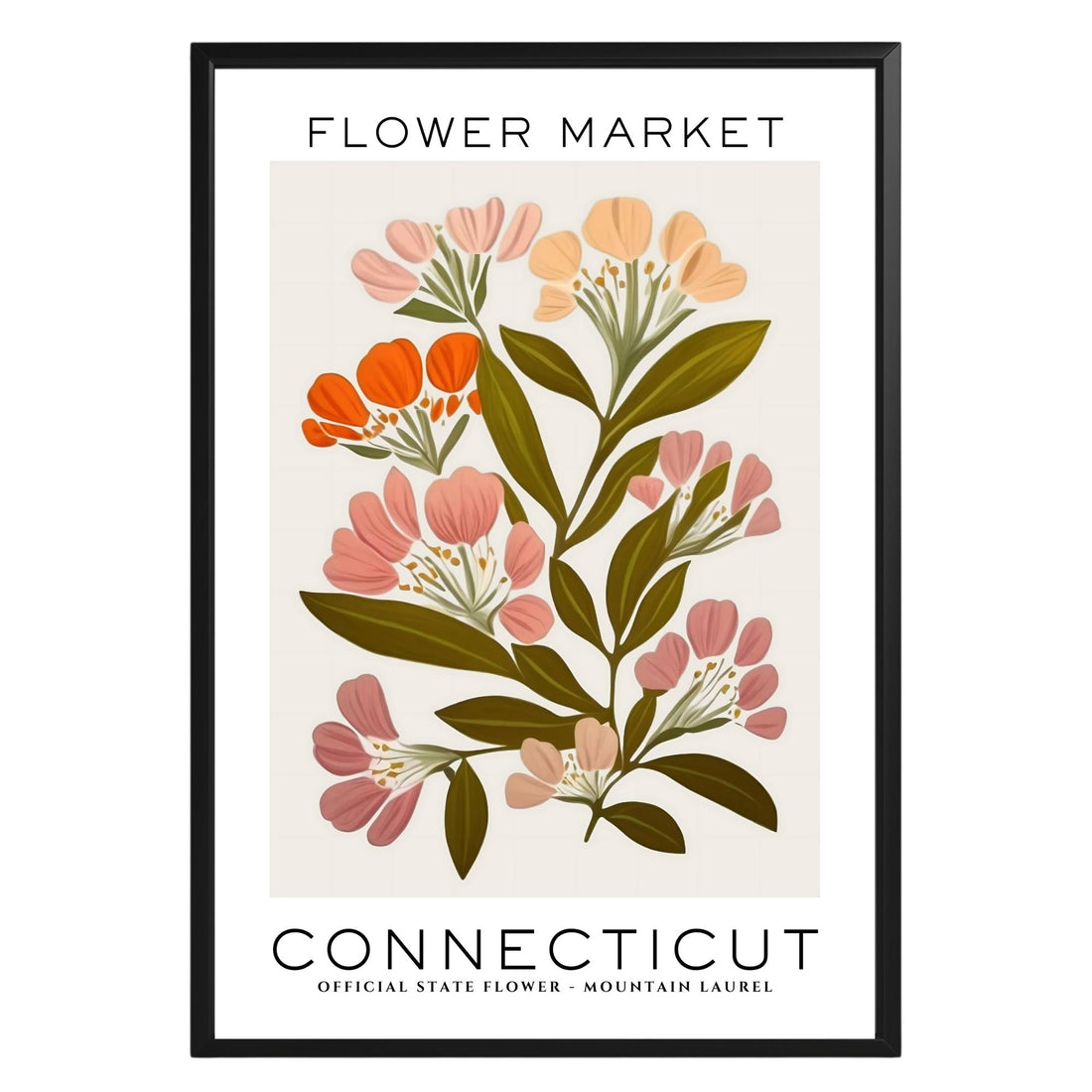 Connecticut Flower Market Poster - GroovyGrove