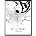 Pine Bluff Arkansas City Map Poster - GroovyGrove