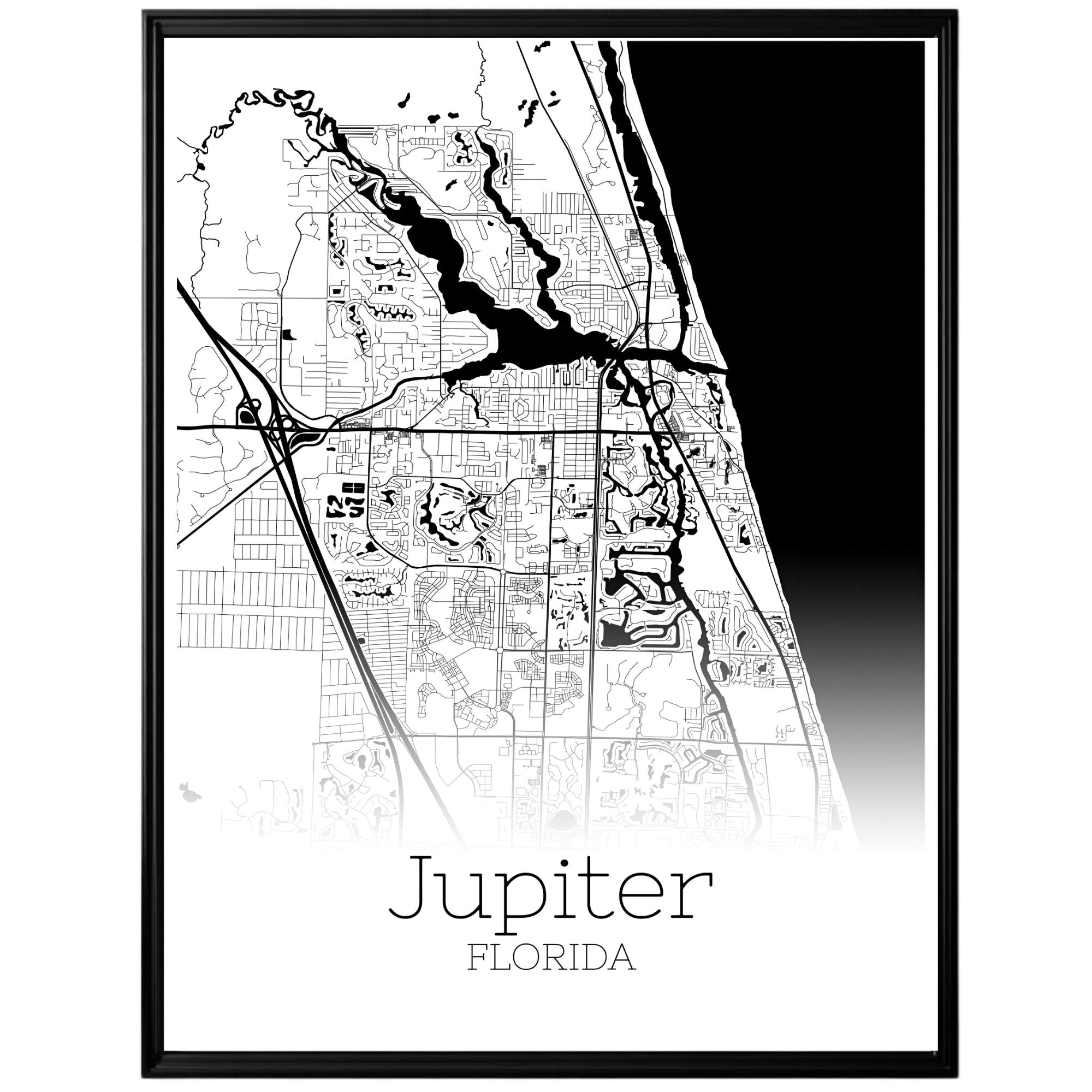 Jupiter Florida City Map Poster - GroovyGrove