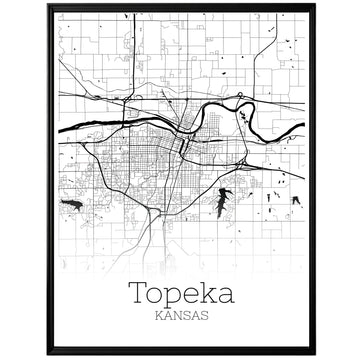 Topeka Kansas City Map Poster - GroovyGrove