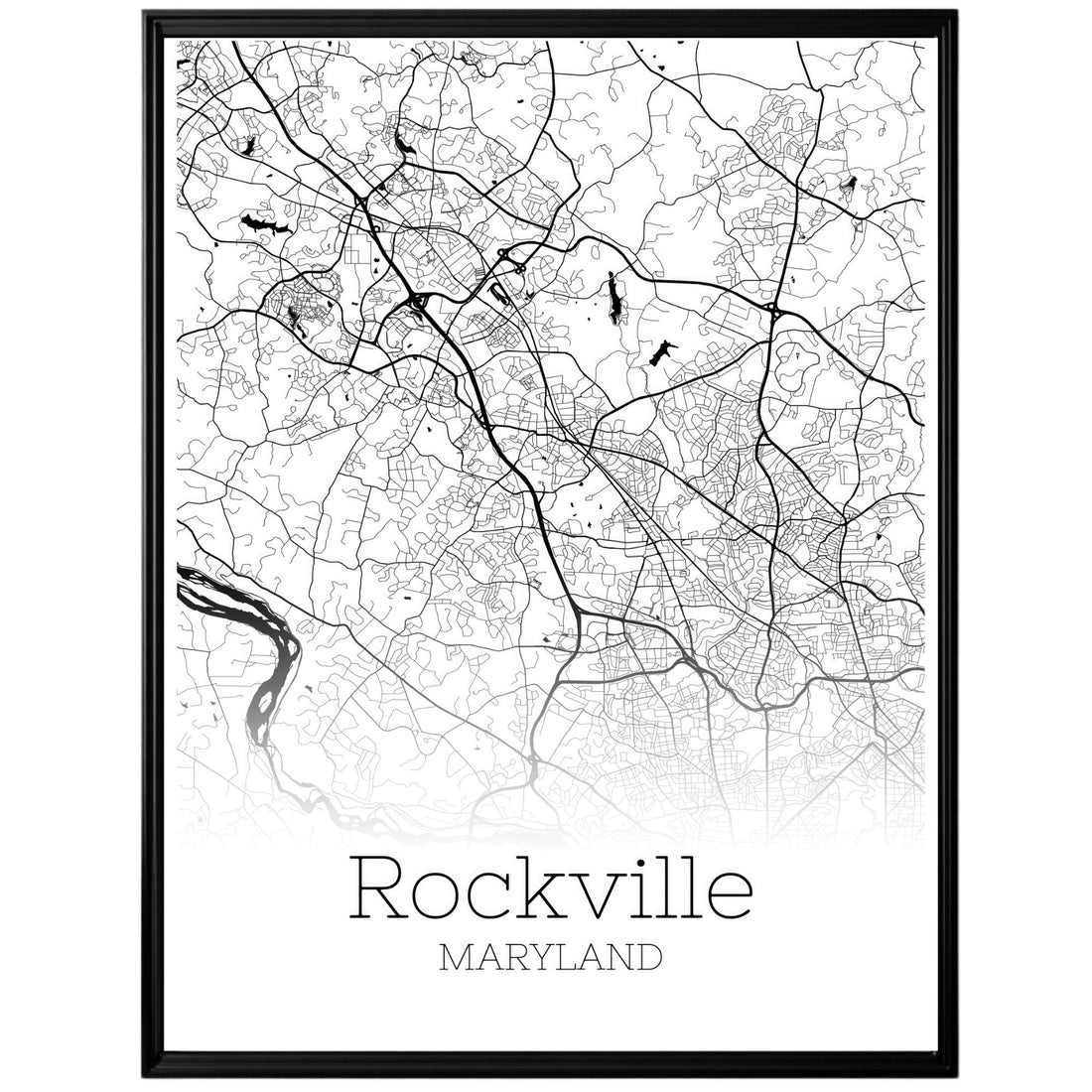 Rockville Maryland City Map Poster - GroovyGrove