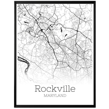 Rockville Maryland City Map Poster - GroovyGrove