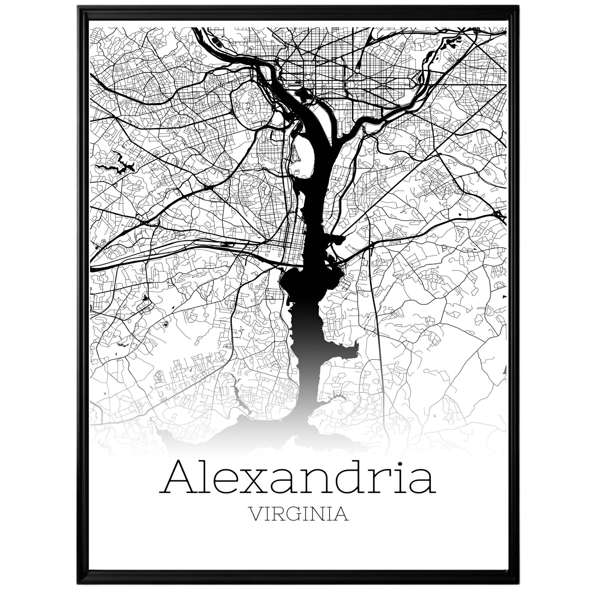 Alexandria Virginia City Map Poster - GroovyGrove