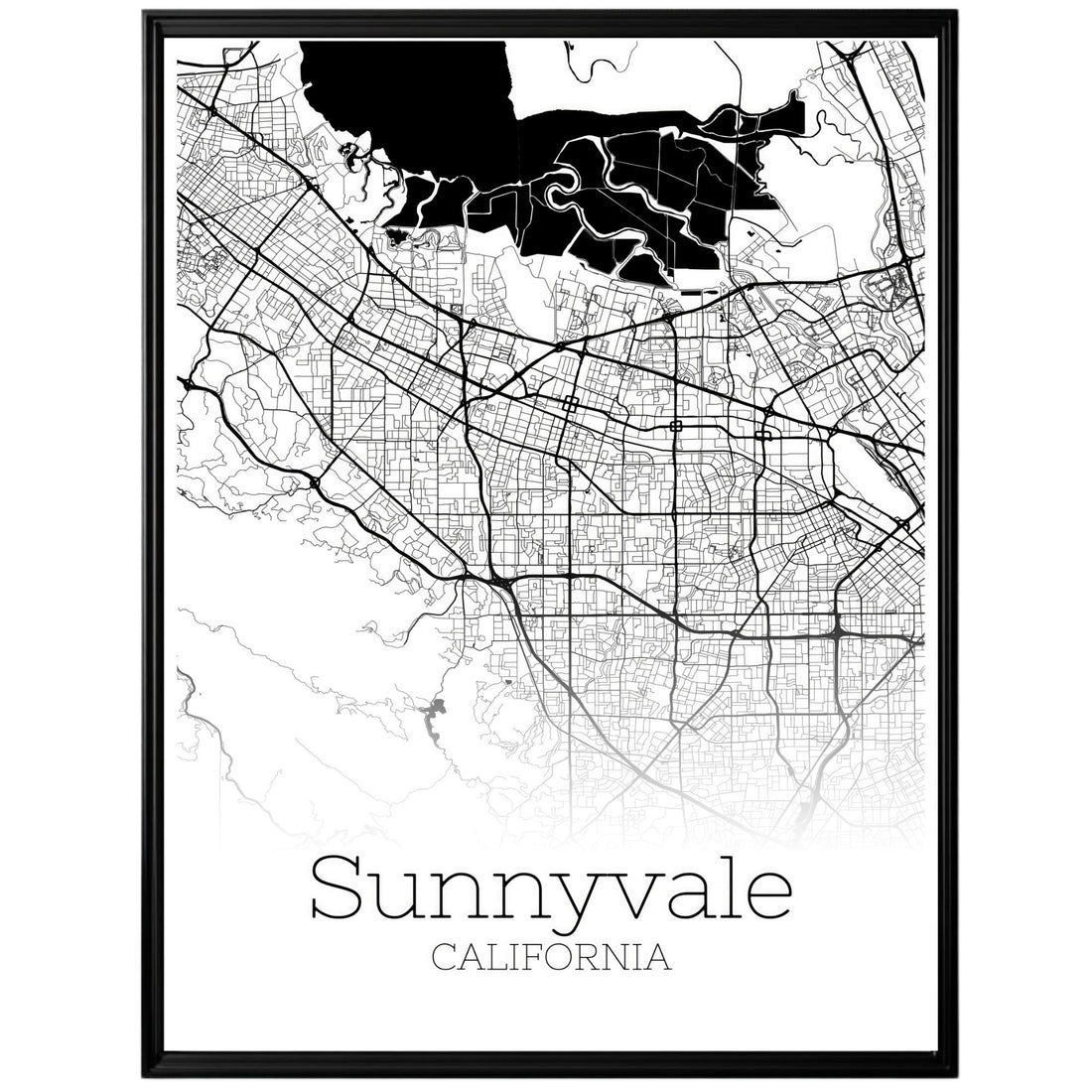 Sunnyvale California City Map Poster - GroovyGrove