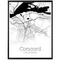 Concord California City Map Poster - GroovyGrove