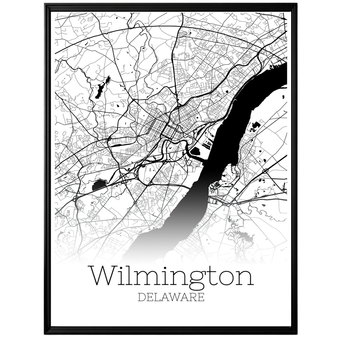 Wilmington Delaware City Map Poster - GroovyGrove