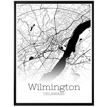 Wilmington Delaware City Map Poster - GroovyGrove