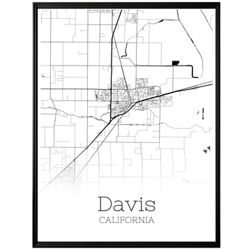 Davis California City Map Poster - GroovyGrove