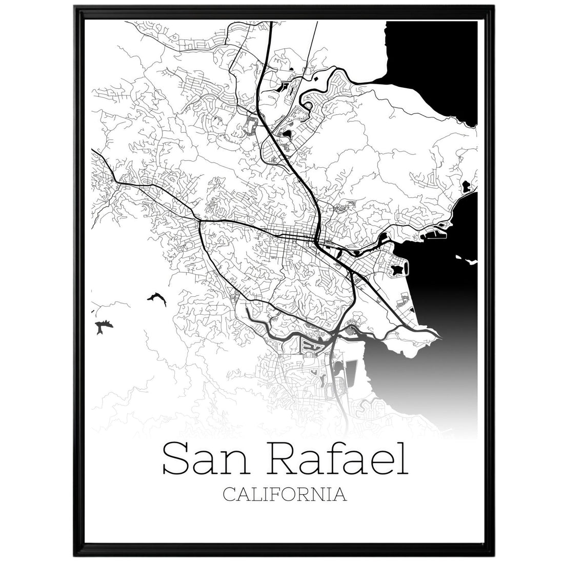 San Rafael California City Map Poster - GroovyGrove