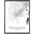 Homestead Florida City Map Poster - GroovyGrove