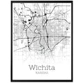 Wichita Kansas City Map Poster - GroovyGrove