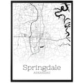 Springdale Arkansas City Map Poster - GroovyGrove