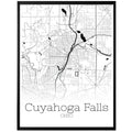 Cuyahoga Falls Ohio City Map Poster - GroovyGrove