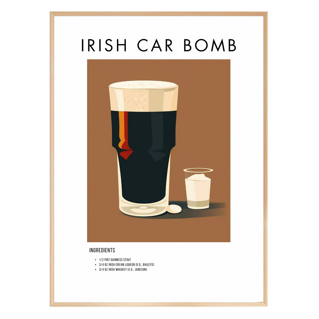 Irish Car Bomb Retro Cocktail Poster - GroovyGrove