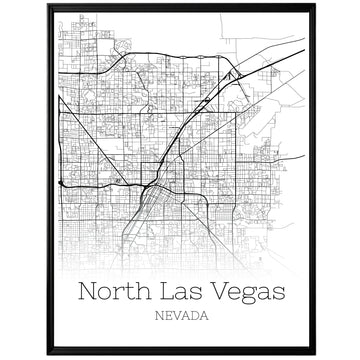 North Las Vegas Nevada City Map Poster - GroovyGrove