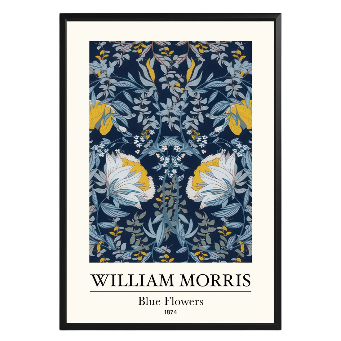 Blue Flowers 1874 William Morris Poster - GroovyGrove